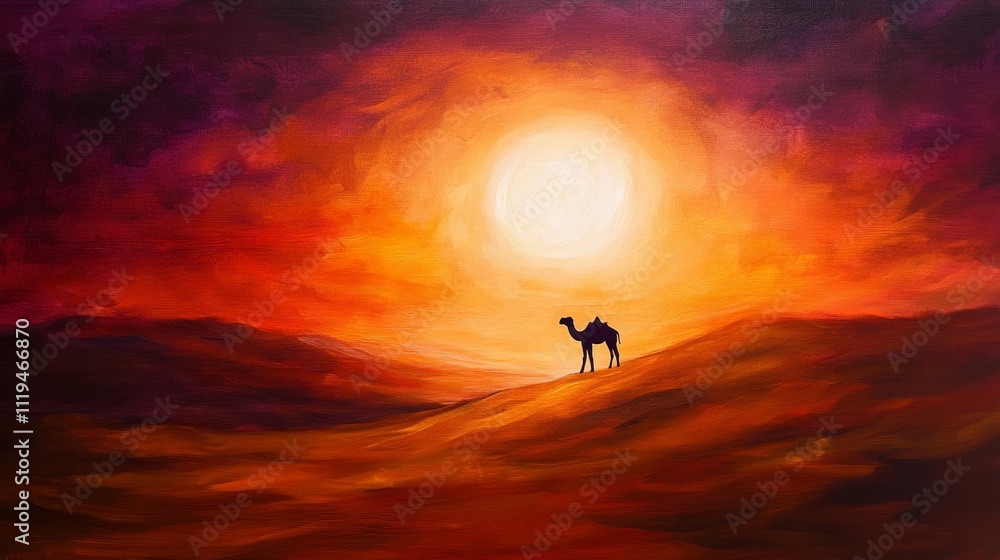 Majestic Golden Sands of the Endless Desert at Sunset Majestic Golden Sands of the Endless Desert at Sunset