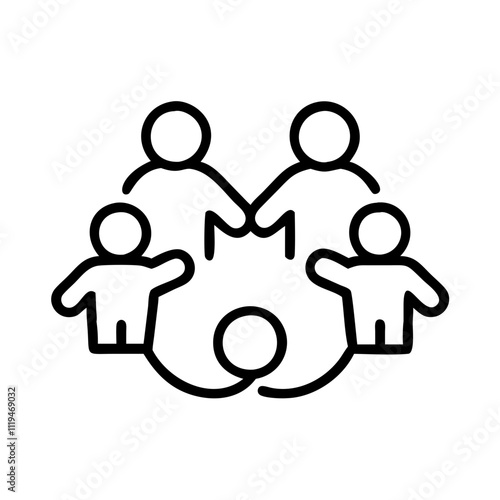 Team Collaboration Icon for Group Work, Teamwork, and Professional Cooperation