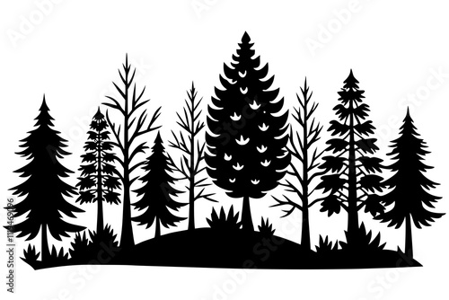 Vector Illustration of Forest Silhouette