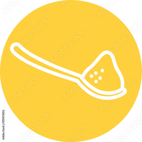 one teaspoon sugar icon yellow background