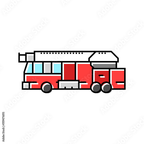 fire truck wildfire disaster color icon vector. fire truck wildfire disaster sign. isolated symbol illustration