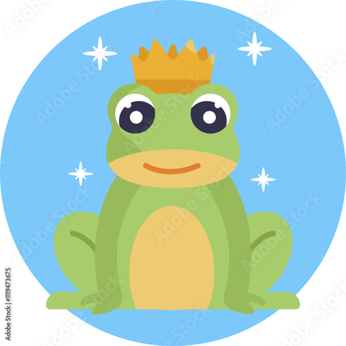 A whimsical green frog with sparkling eyes, embodying the magic of transformation.
