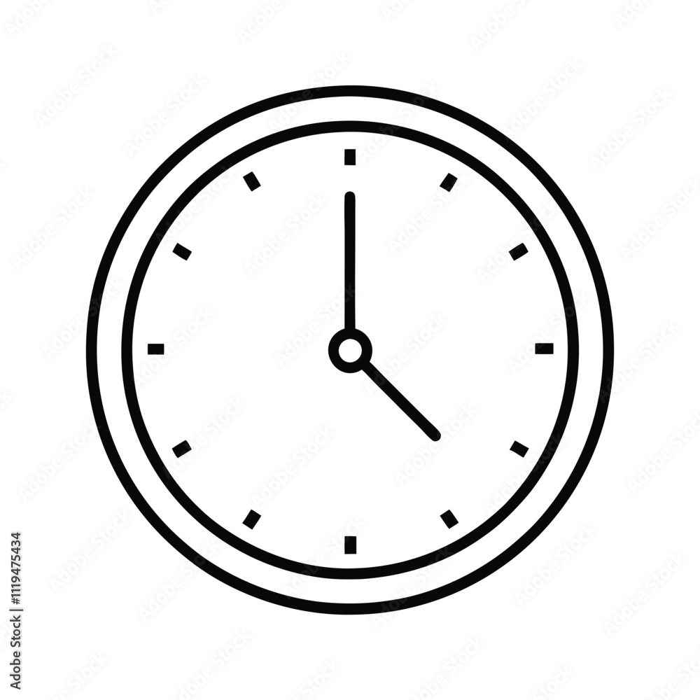 Time and Clock Symbol Vector - Minimalist Design for Scheduling, Planning, and Event Management Time and Clock Symbol Vector - Minimalist Design for Scheduling, Planning, and Event Management