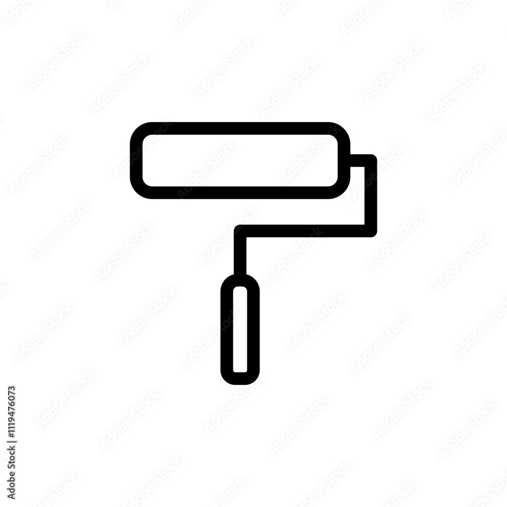 roll paint brush icon, flat style pictogram icon for mobile app ui or ux, vector illustration logo symbol design sign, isolated on white roll paint brush icon, flat style pictogram icon for mobile app ui or ux, vector illustration logo symbol design sign, isolated on white