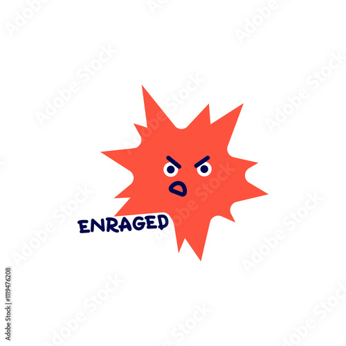 Vector illustration of abstract emotion. Minimal character symbol depicting an emotional state and text. Simple flat symbol for emotional intelligence design.
