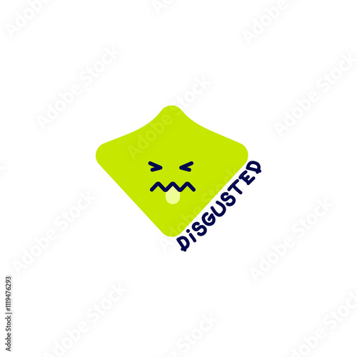 Vector illustration of abstract emotion. Minimal character symbol depicting an emotional state and text. Simple flat symbol for emotional intelligence design.