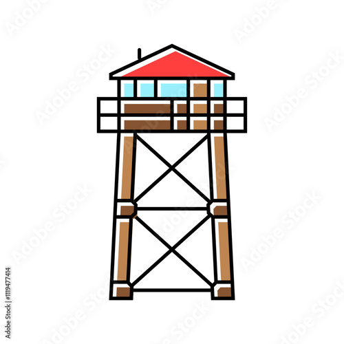 firewatch tower wildfire disaster color icon vector. firewatch tower wildfire disaster sign. isolated symbol illustration