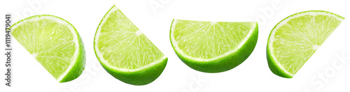 Natural fresh slices lime isolated, transparent png, PNG format, cut-out, Collection © natthapol