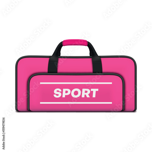 Sports bag in vibrant pink color on white background designed for athletes and fitness enthusiasts