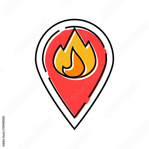 arson forest wildfire disaster color icon vector. arson forest wildfire disaster sign. isolated symbol illustration