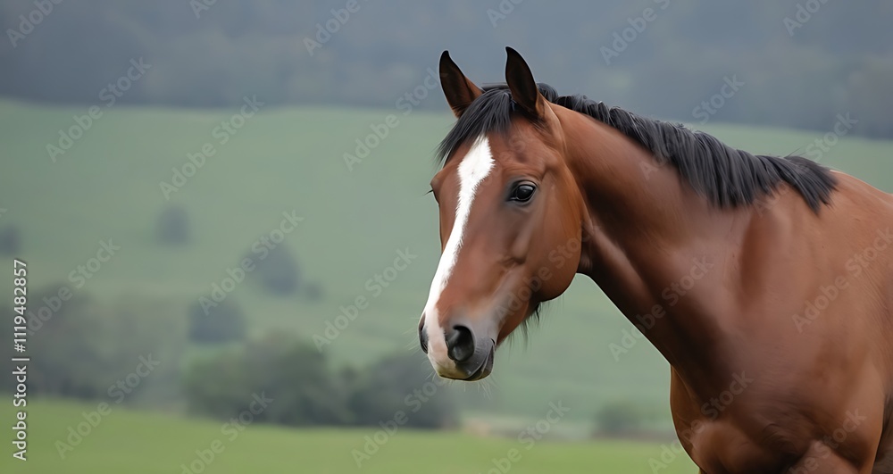 Obraz premium a_horse_with_a_white_spot_on_its_head