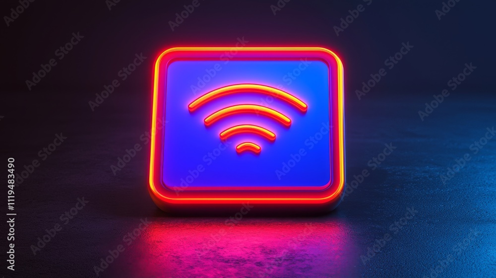 Futuristic Contactless Payment Device with Glowing Icon Futuristic Contactless Payment Device with Glowing Icon
