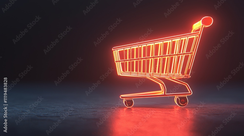 Futuristic Glowing Shopping Cart Design Futuristic Glowing Shopping Cart Design