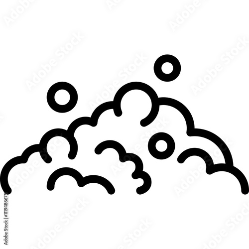 foam suds or soap bubble is lather for cleansing outline icon