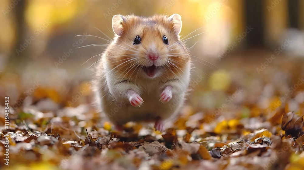 Energetic Hamster Jamming Out to Beats on Exercise Wheel in Cozy Habitat Energetic Hamster Jamming Out to Beats on Exercise Wheel in Cozy Habitat