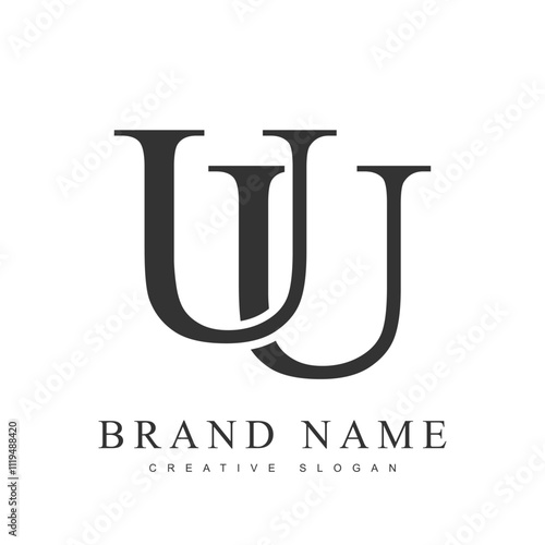 UU trendy logotype template. Initial letter u and u classic font style. Creative logo for company name or identity. photo