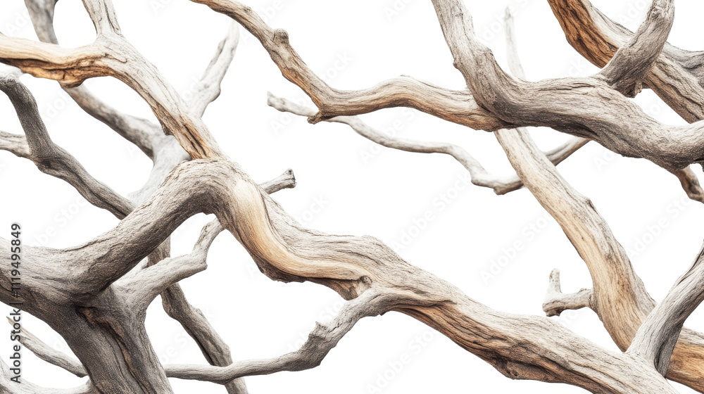 Intertwined dry tree branches against transparent background, nature abstract concept Intertwined dry tree branches against transparent background, nature abstract concept