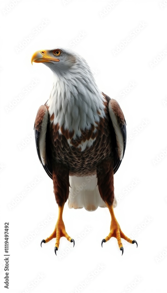 Fototapeta premium eagle standing on a white background with a white background