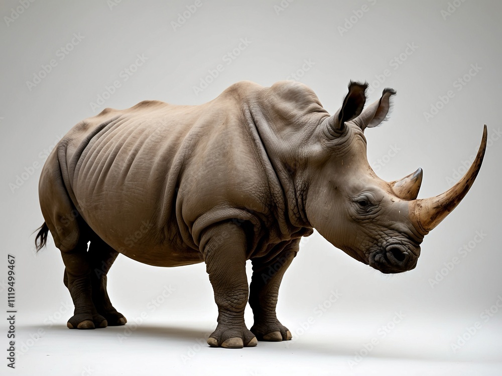 Fototapeta premium Rhino on a blank background