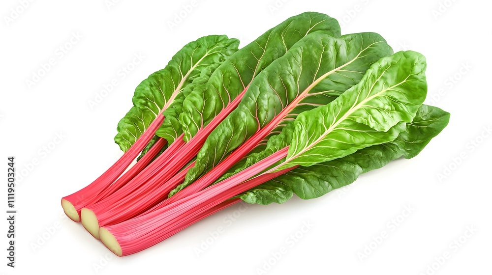 3D Swiss chard icon on a white background 3D Swiss chard icon on a white background