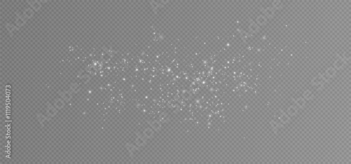 White dust light. Christmas particles.