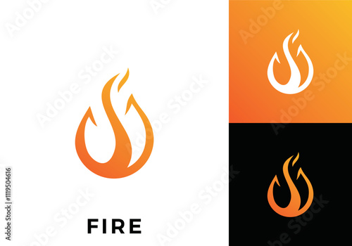 abstract hot fire flame logo design vector template