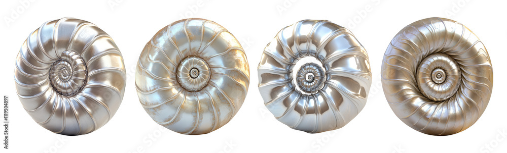 Obraz premium Beautiful Nautilus Shell on Transparent Background