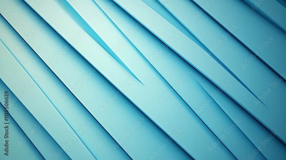 Fototapeta premium Blue diagonal lines of varying thickness on a light background for a modern look. 