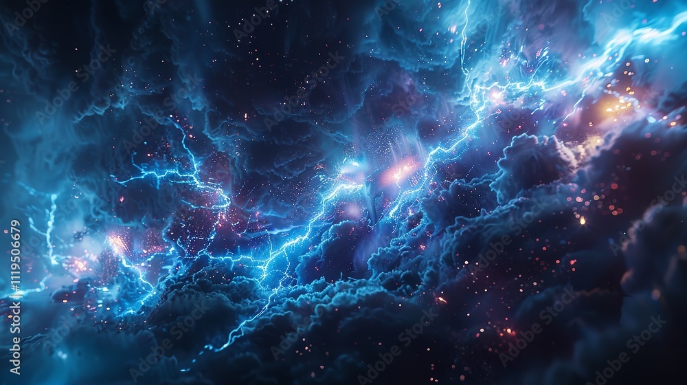 Representation of the digital lightning network of the technology background. Representation of the digital lightning network of the technology background.