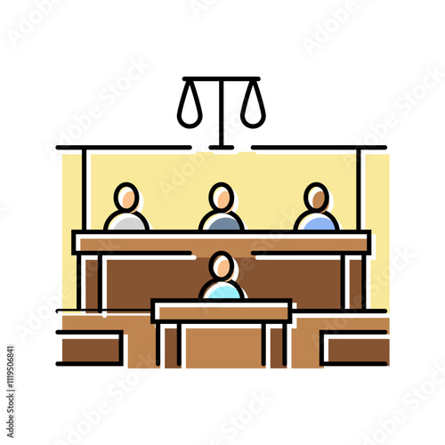 courtroom corporate law color icon vector. courtroom corporate law sign. isolated symbol illustration