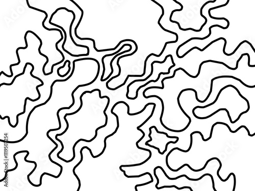 Black and white background topographic map texture. Simple seamless texture. Map, Cartography design