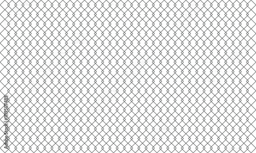 Steel wire chain link fence seamless pattern. Metal grid with rhombus, diamond shape silhouette. Background of iron fence in the form of a net
