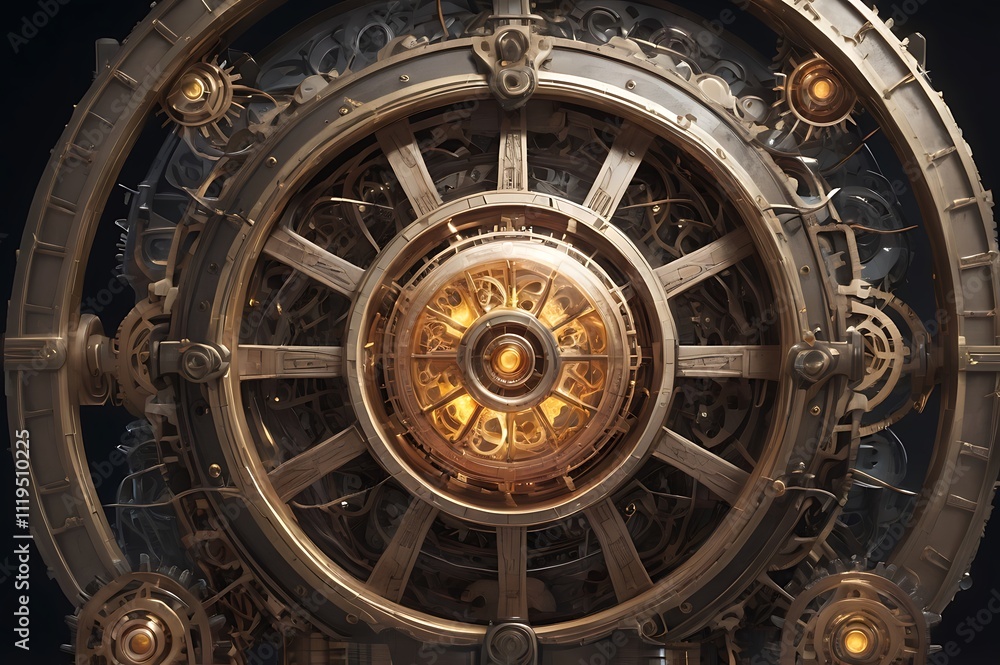 Concept Design Of A Time Machine With Intricate Gears And A Glowing Energy Core Concept Design Of A Time Machine With Intricate Gears And A Glowing Energy Core