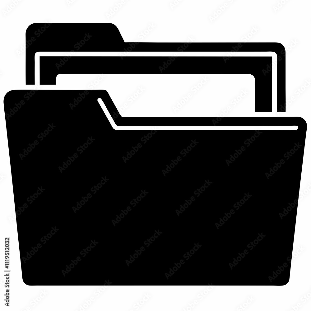 Document Folder Silhouette Vector Design Document Folder Silhouette Vector Design