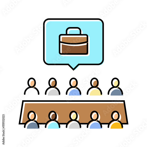 board of directors corporate law color icon vector. board of directors corporate law sign. isolated symbol illustration