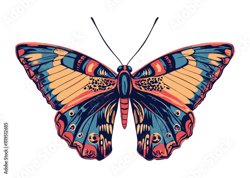 Brightly Colored Butterfly with Intricate Wing Patterns