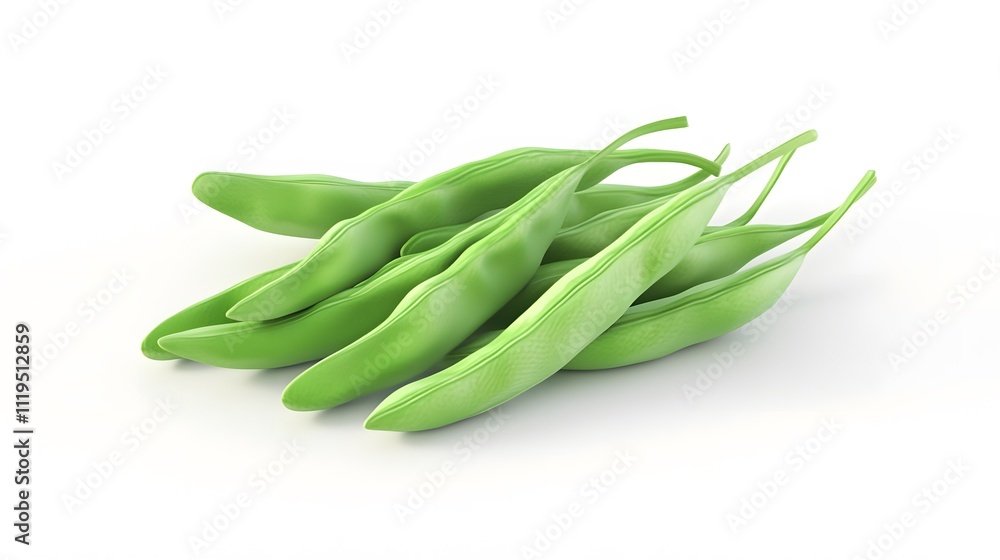 3D Cluster beans icon on a white background 3D Cluster beans icon on a white background