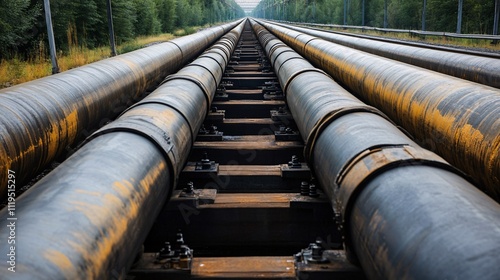 Large diameter pipes transporting oil and gas over long distances photo