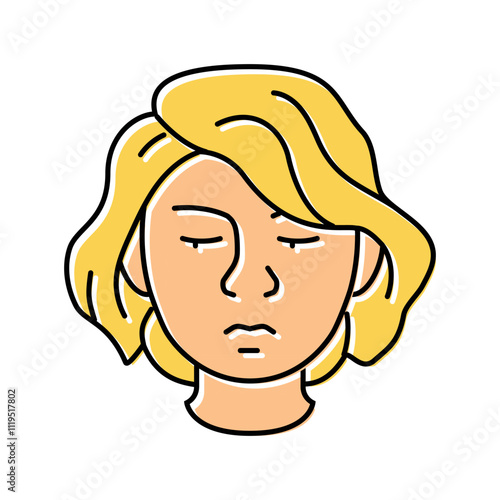 shame woman expression color icon vector. shame woman expression sign. isolated symbol illustration