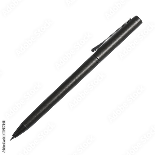 black metal pen on transparent background