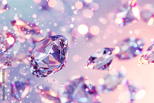 Diamonds on the beautiful background photo