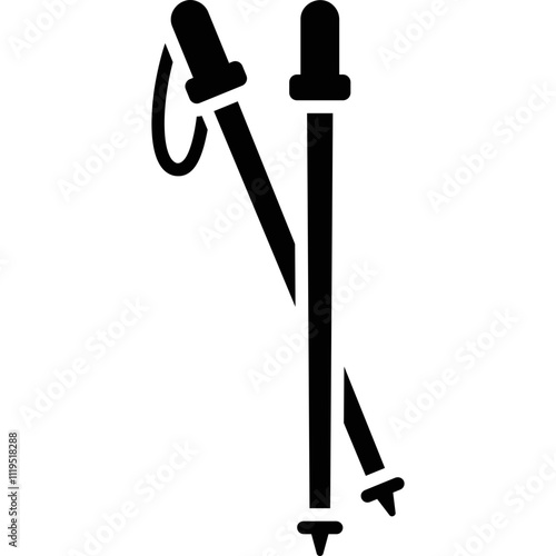 Simple vector icon ski poles
