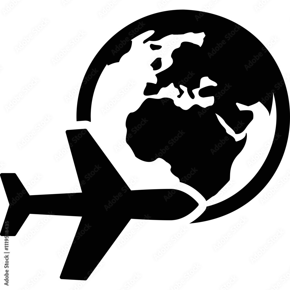 Simple vector icon international flight Simple vector icon international flight