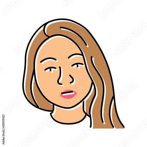 indifference woman expression color icon vector. indifference woman expression sign. isolated symbol illustration