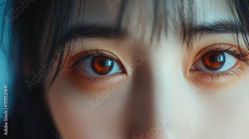 Emotional Close-up of a Person with Reflective Eyes