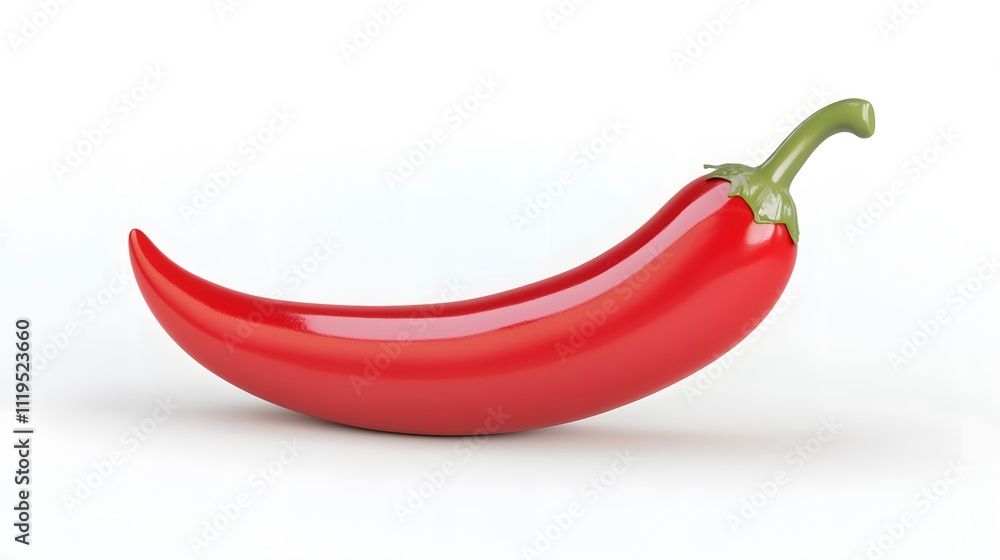 3D Red Chilli icon on a white background 3D Red Chilli icon on a white background