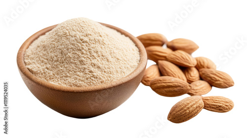 Isolated fresh almond flour transparent background for culinary uses high-quality food