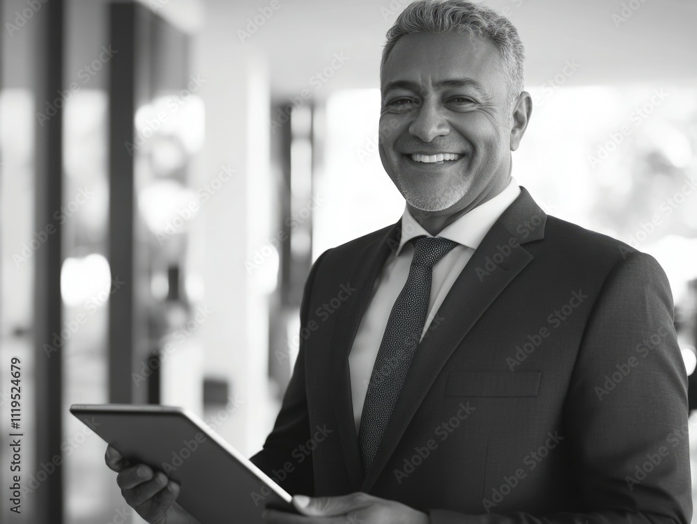 Fototapeta premium Businessman Holding Tablet
