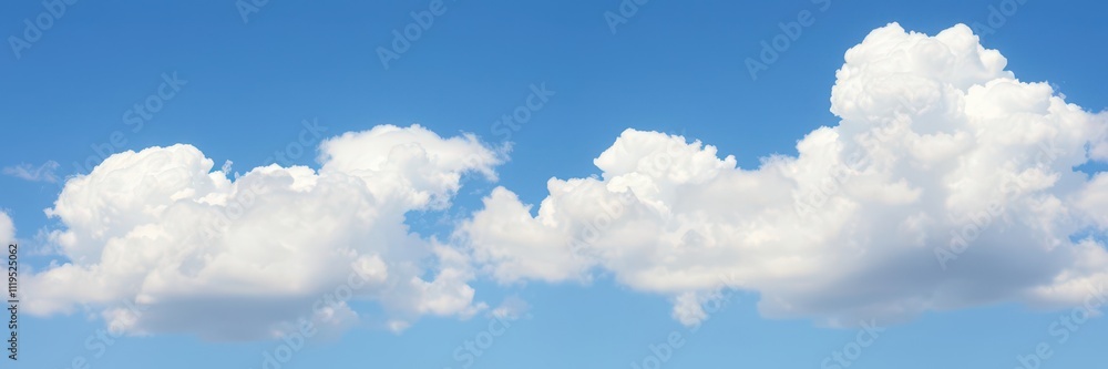 Fluffy white clouds drifting peacefully across a vibrant blue sky, natural, weather Fluffy white clouds drifting peacefully across a vibrant blue sky, natural, weather