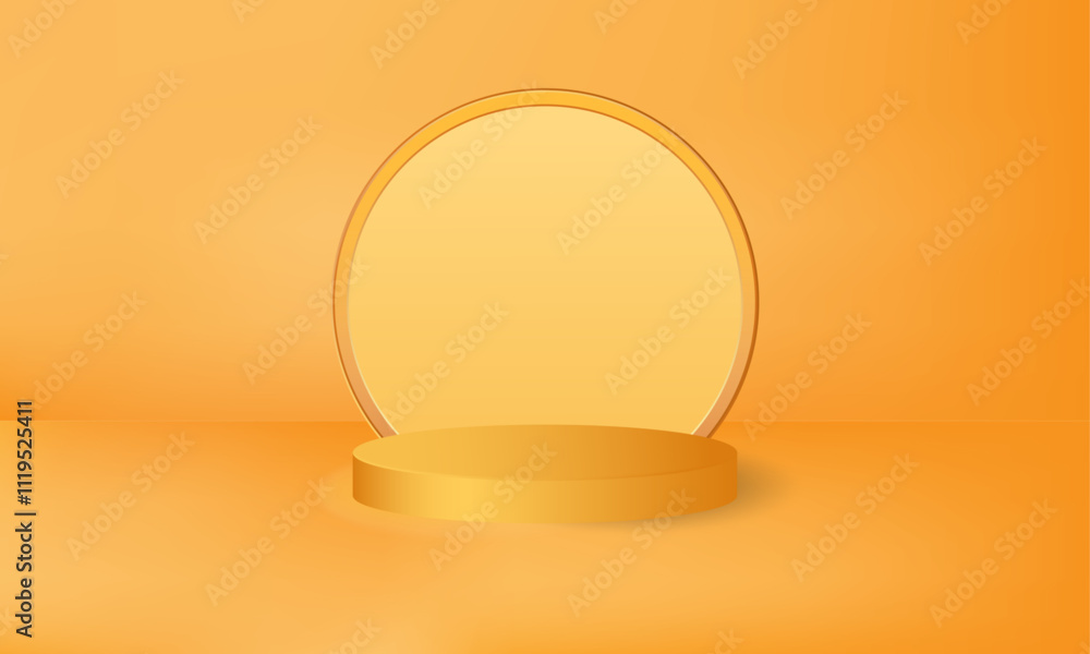 Orange podium for product presentation. Orange podium for product presentation.